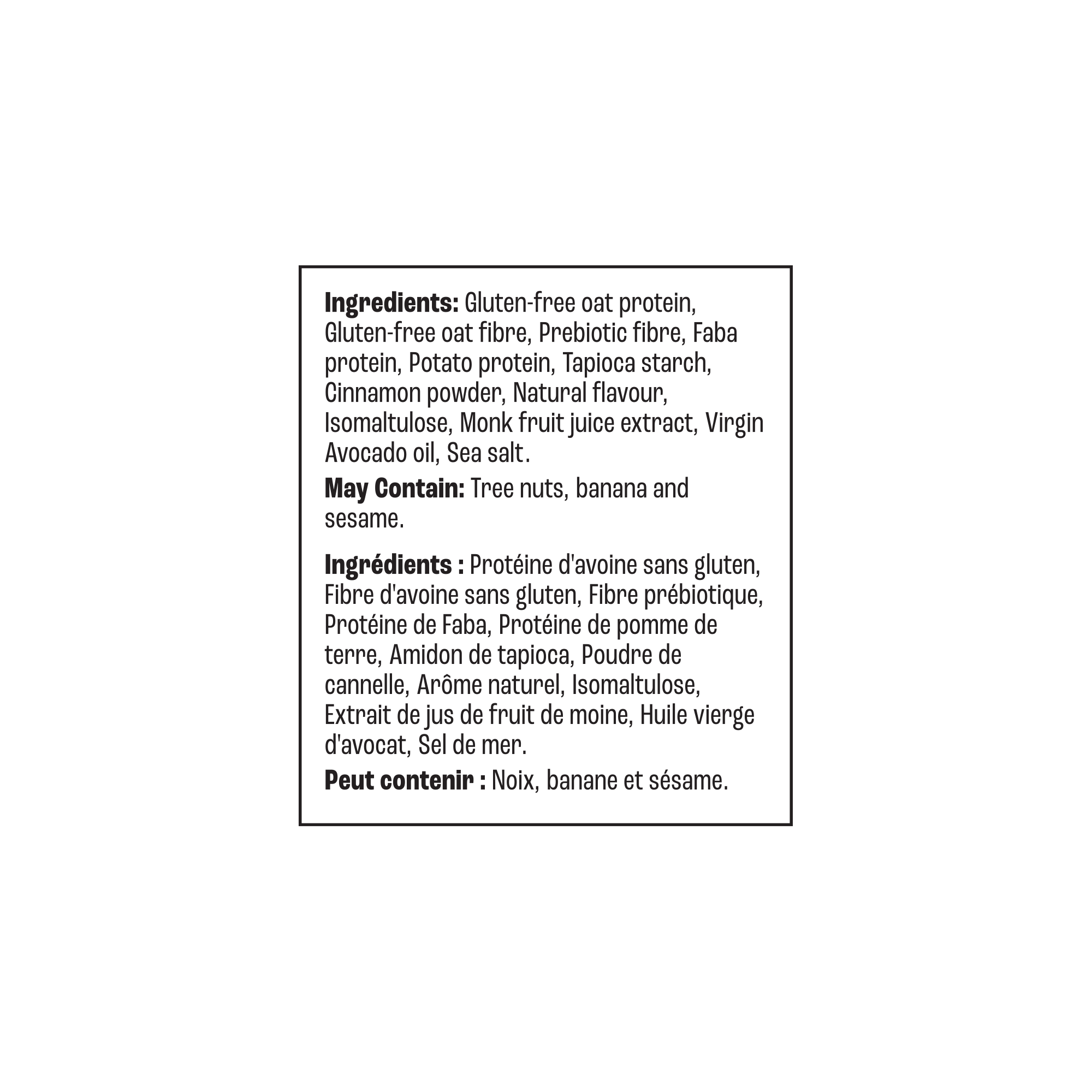 Ingredients list of Farm Girl Cinnamon Crisps Cereal, 280g/9.8 oz