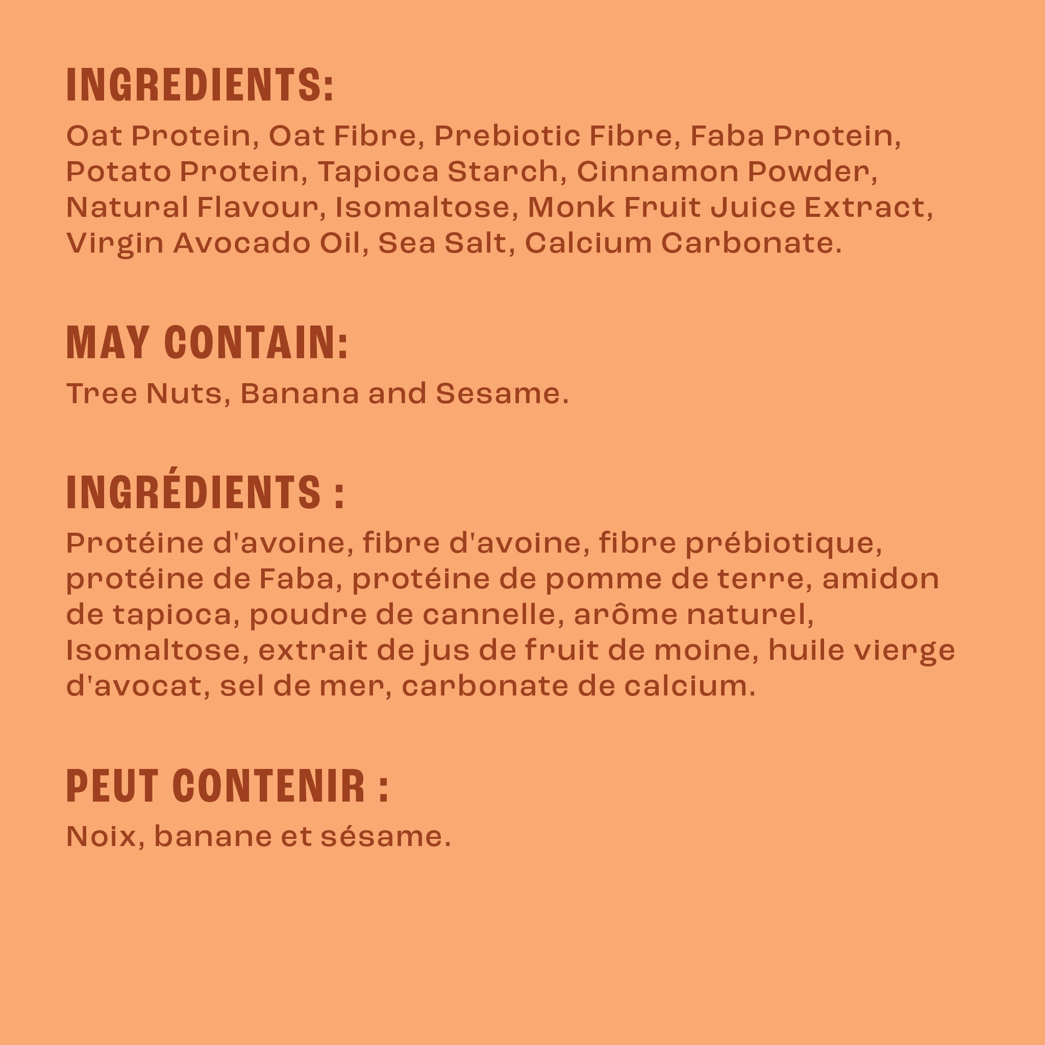 Farm Girl Cinnamon Crisps Cereal, 280g/9.8 oz., Pouch, ingredients label