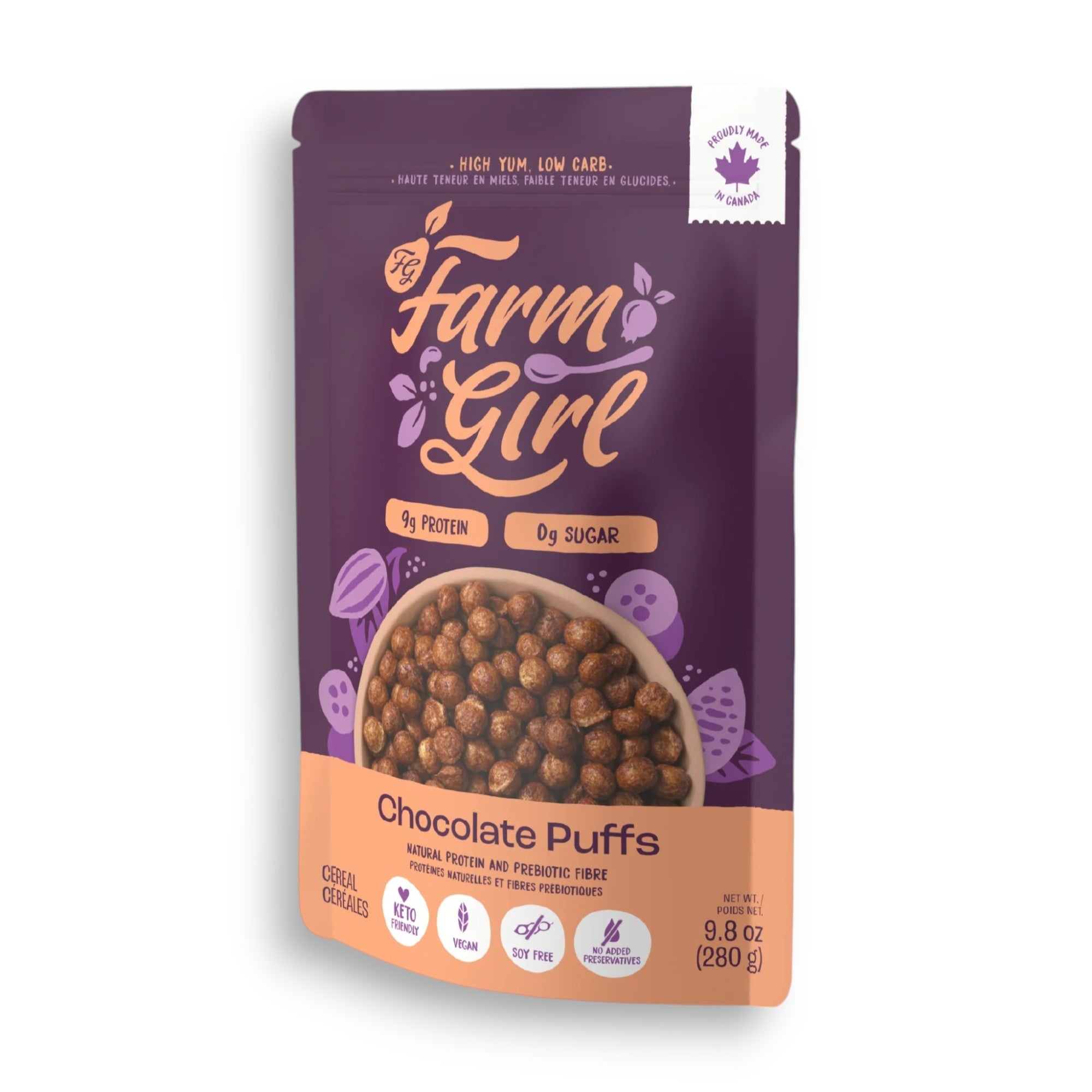 Farm Girl Chocolate Puffs Cereal, 280g/9.88 oz