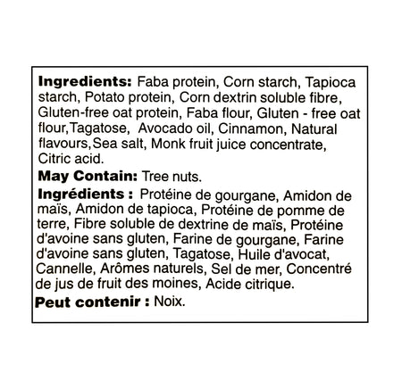 Ingredients list for a Farm Girl Cinnamon Crisps Cereal 680g packaging with black text on a white background 