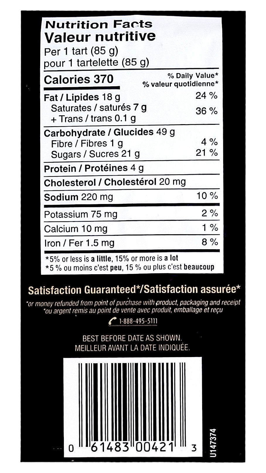 Farmer's Market Butter Tarts, 765g/1.7 lbs. Box