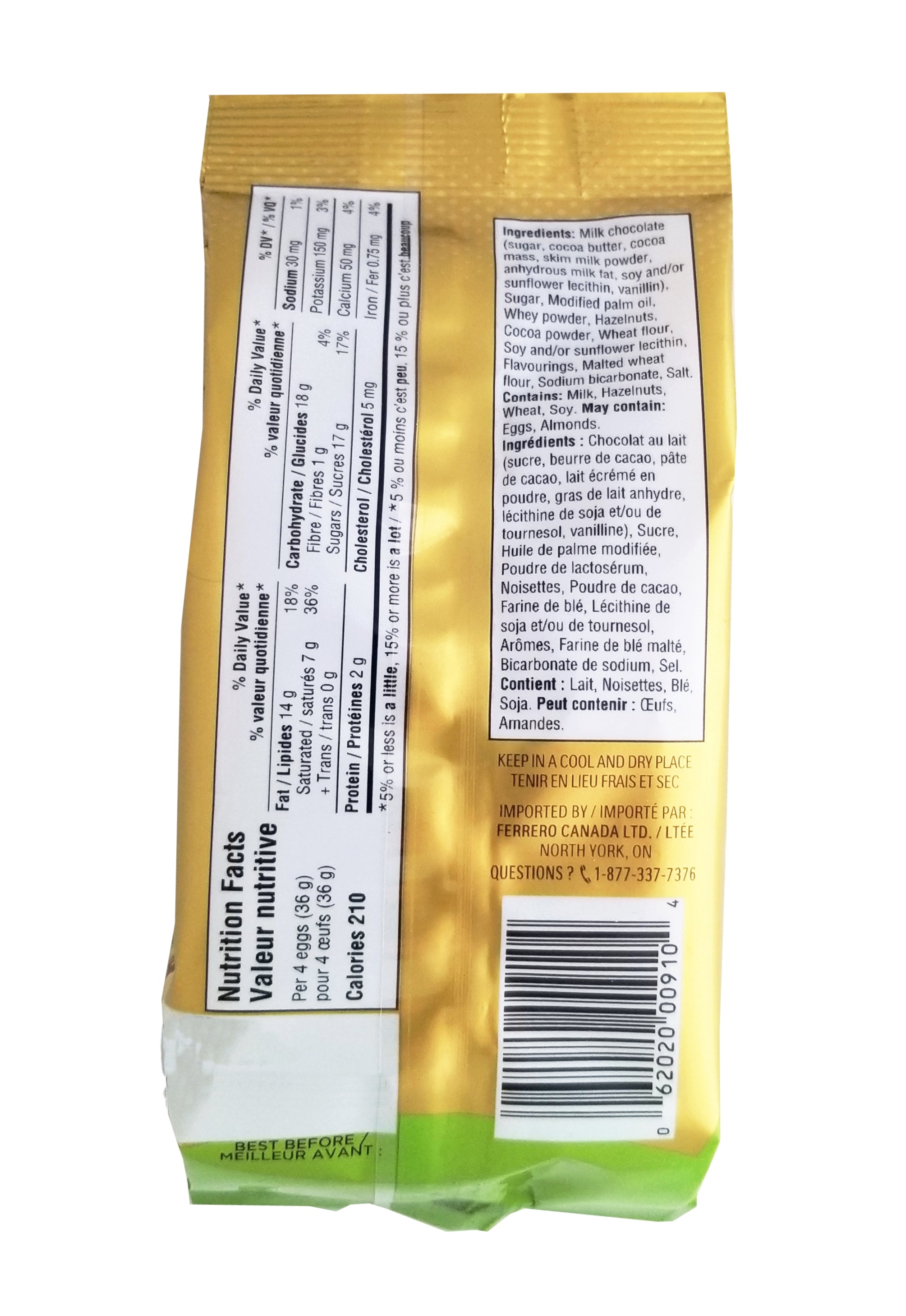 Ferrero Rocher Golden Eggs, Milk Chocolate with creamy Hazelnut, 90g/3.1 oz