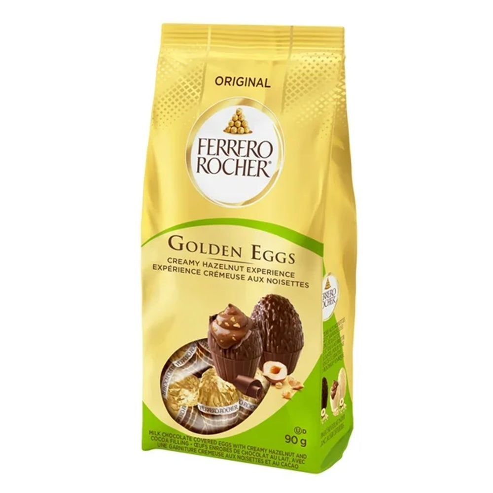 Ferrero Rocher Golden Eggs, Milk Chocolate with creamy Hazelnut, 90g/3.1 oz. Bag