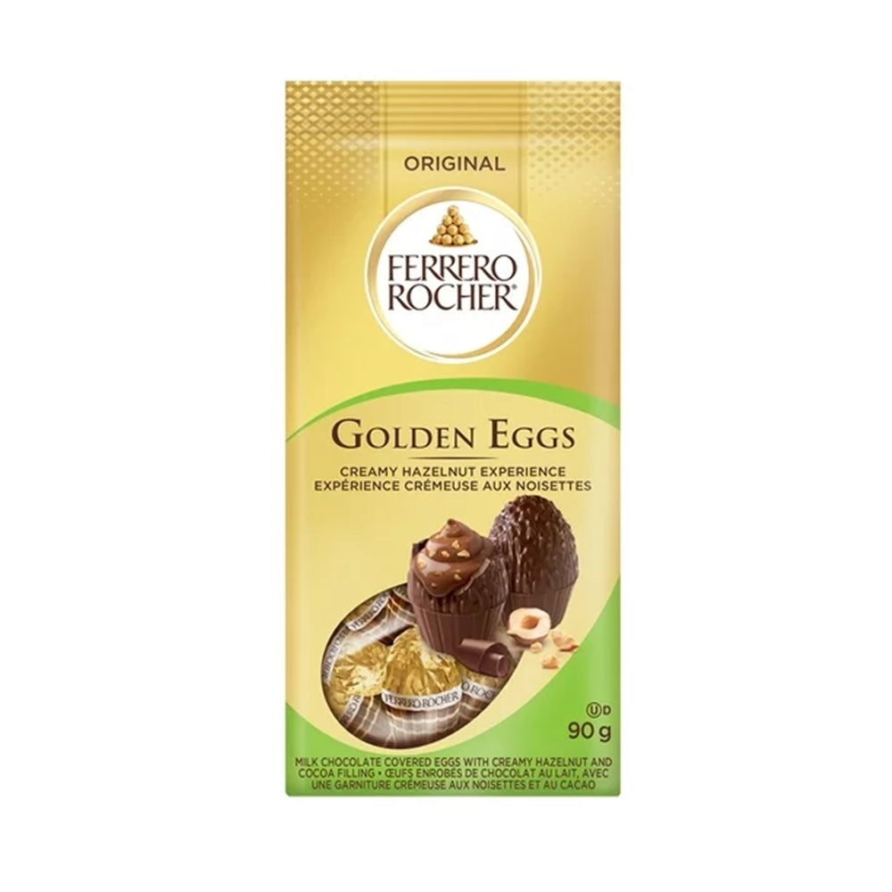 Ferrero Rocher Golden Eggs, Milk Chocolate with creamy Hazelnut, 90g/3.1 oz. Bag