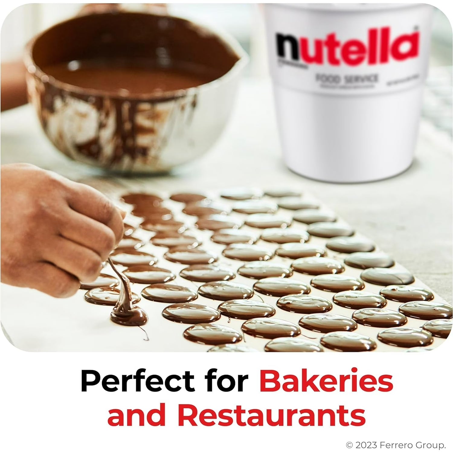 Nutella 3 kg bulk spread ideal for bakeries, restaurants, and catering