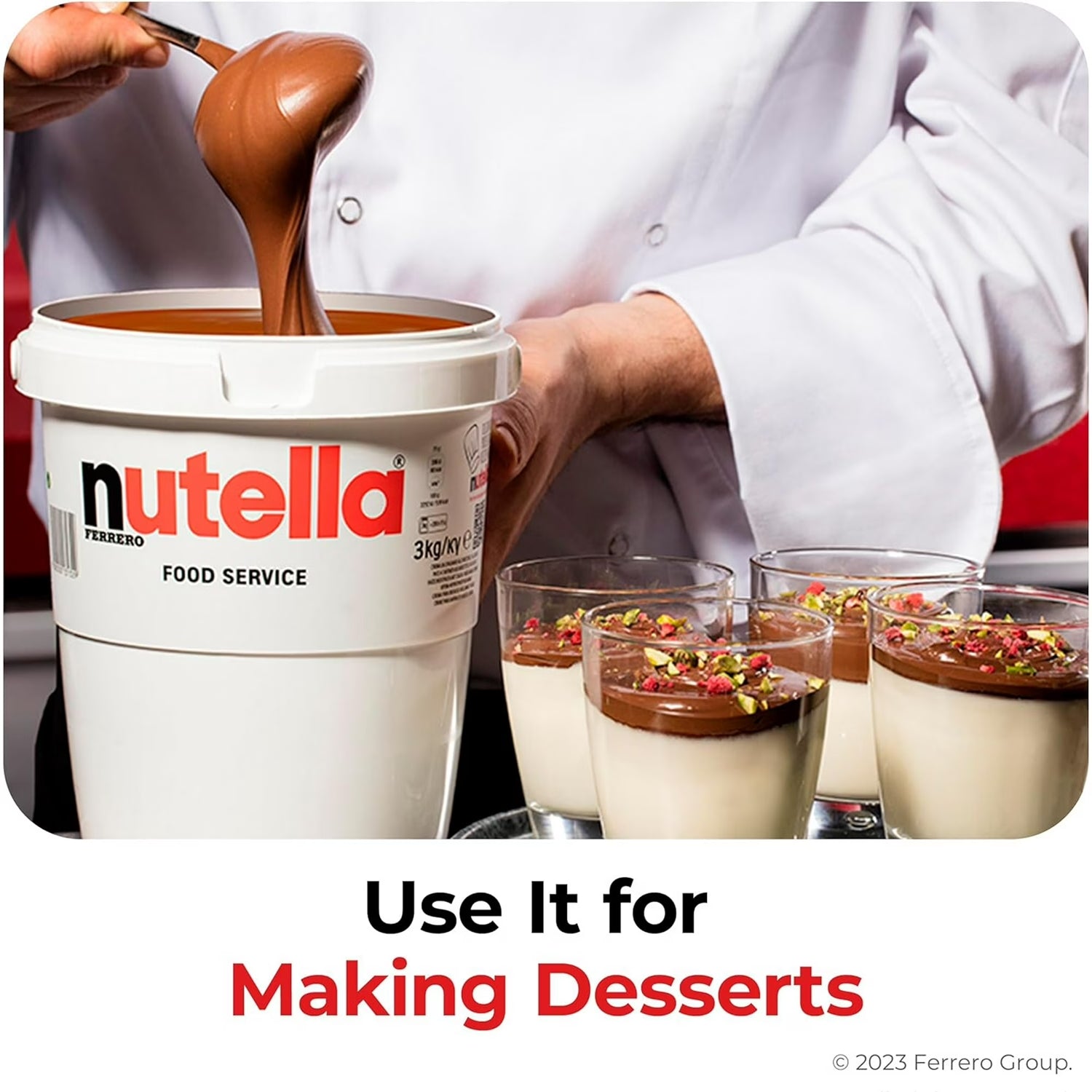 Nutella 3 kg bulk hazelnut cocoa spread perfect for desserts and pastries
