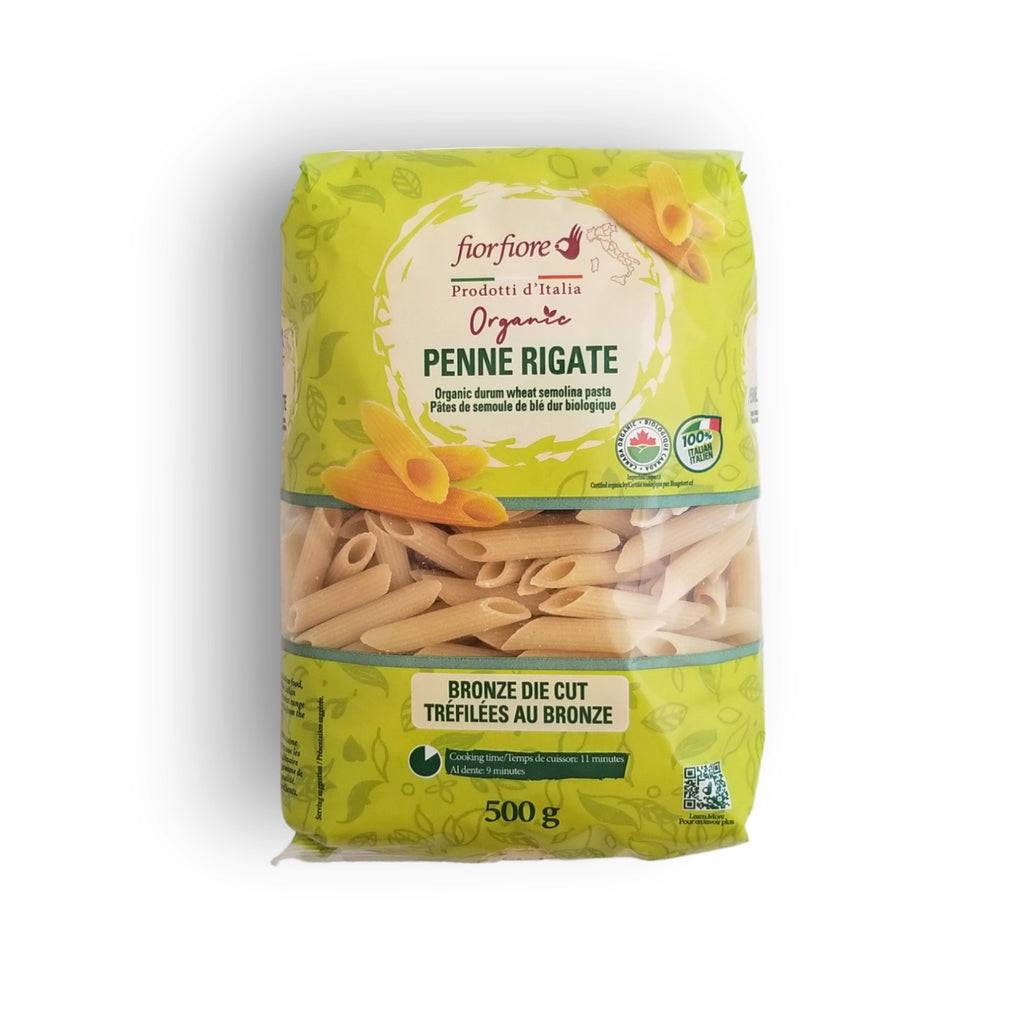 Fior Fiore Organic Penne Rigate Pasta, 500g/17.5 oz. Package