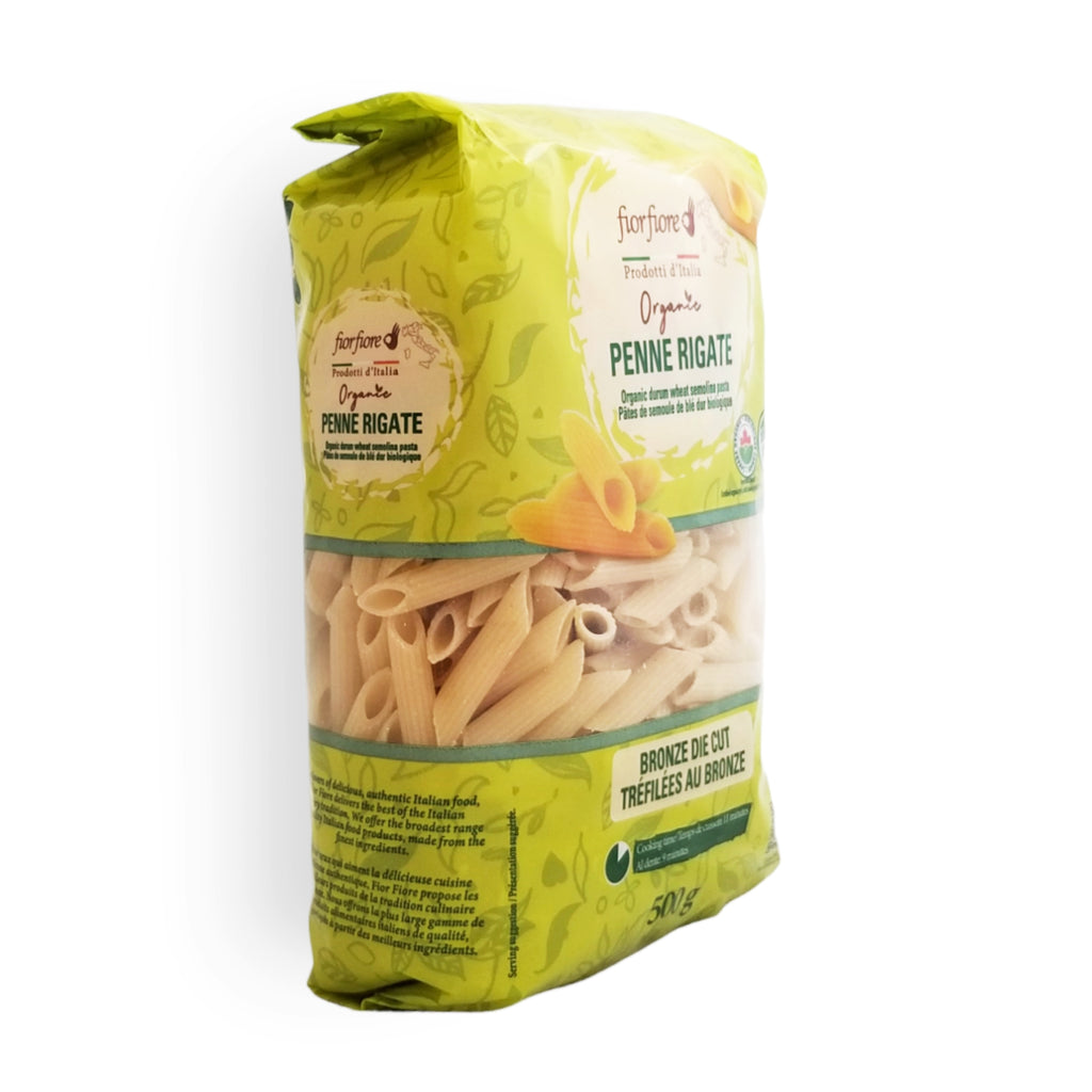 Fior Fiore Organic Penne Rigate Pasta, 500g/17.5 oz. Package