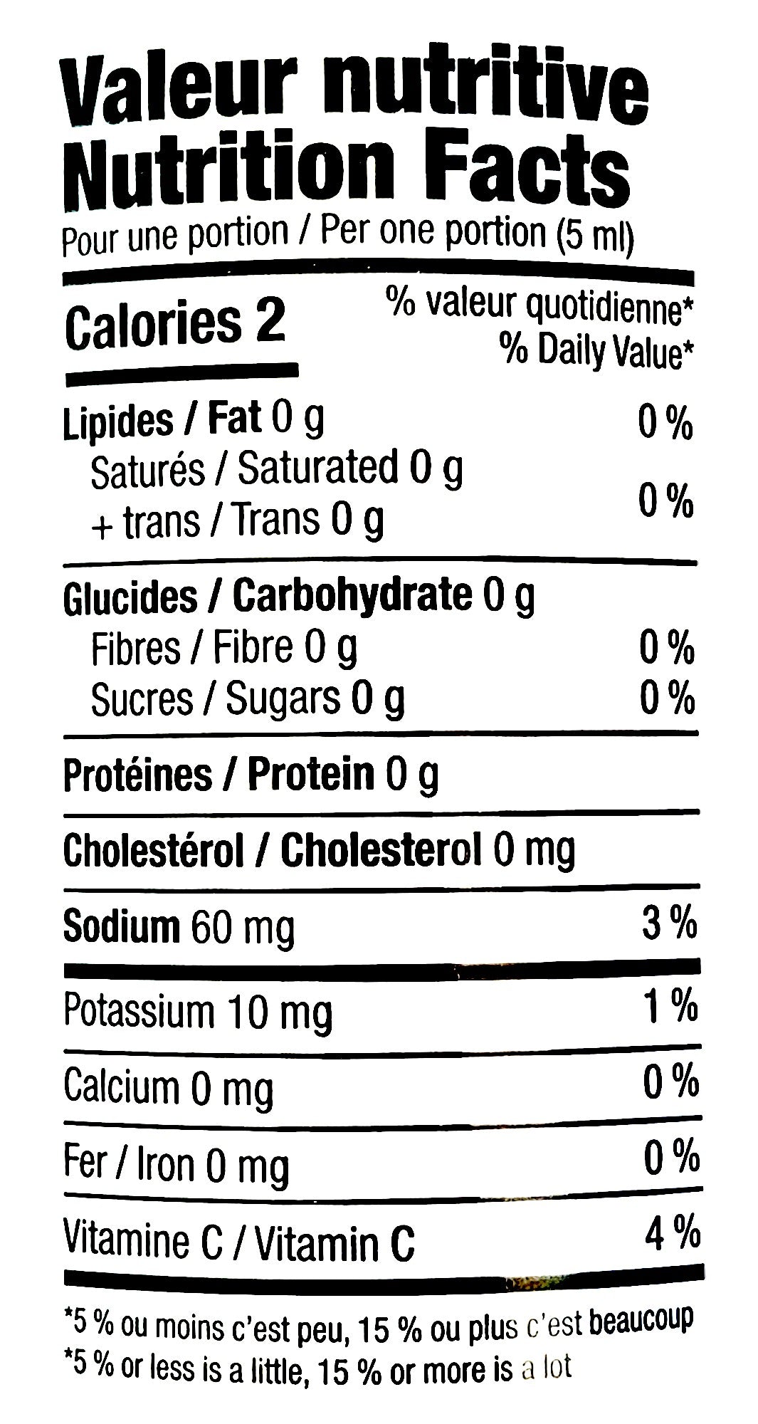 Firebarns Sriracha Sauce, 500ml, nutrition facts label.