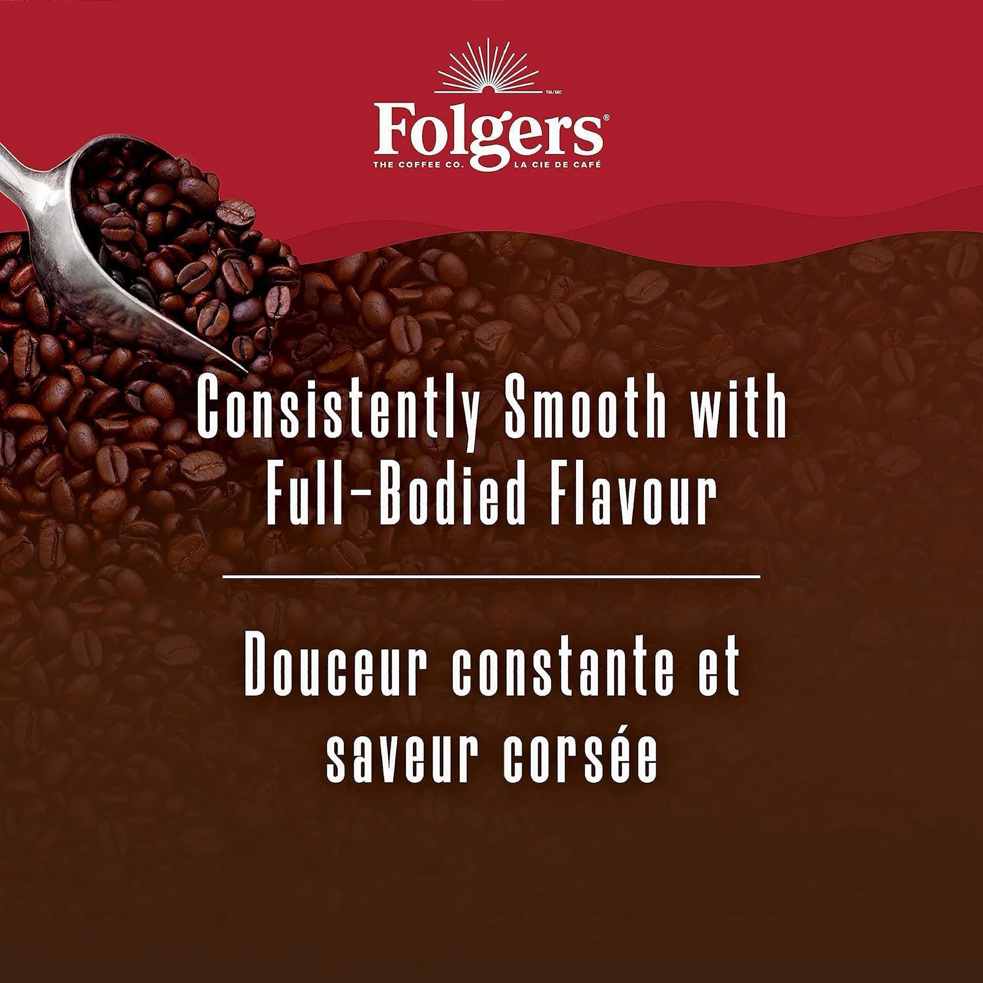 Folgers Classic Roast Ground Coffee – 272 g (9.6 oz) - Full-Bodied Flavor