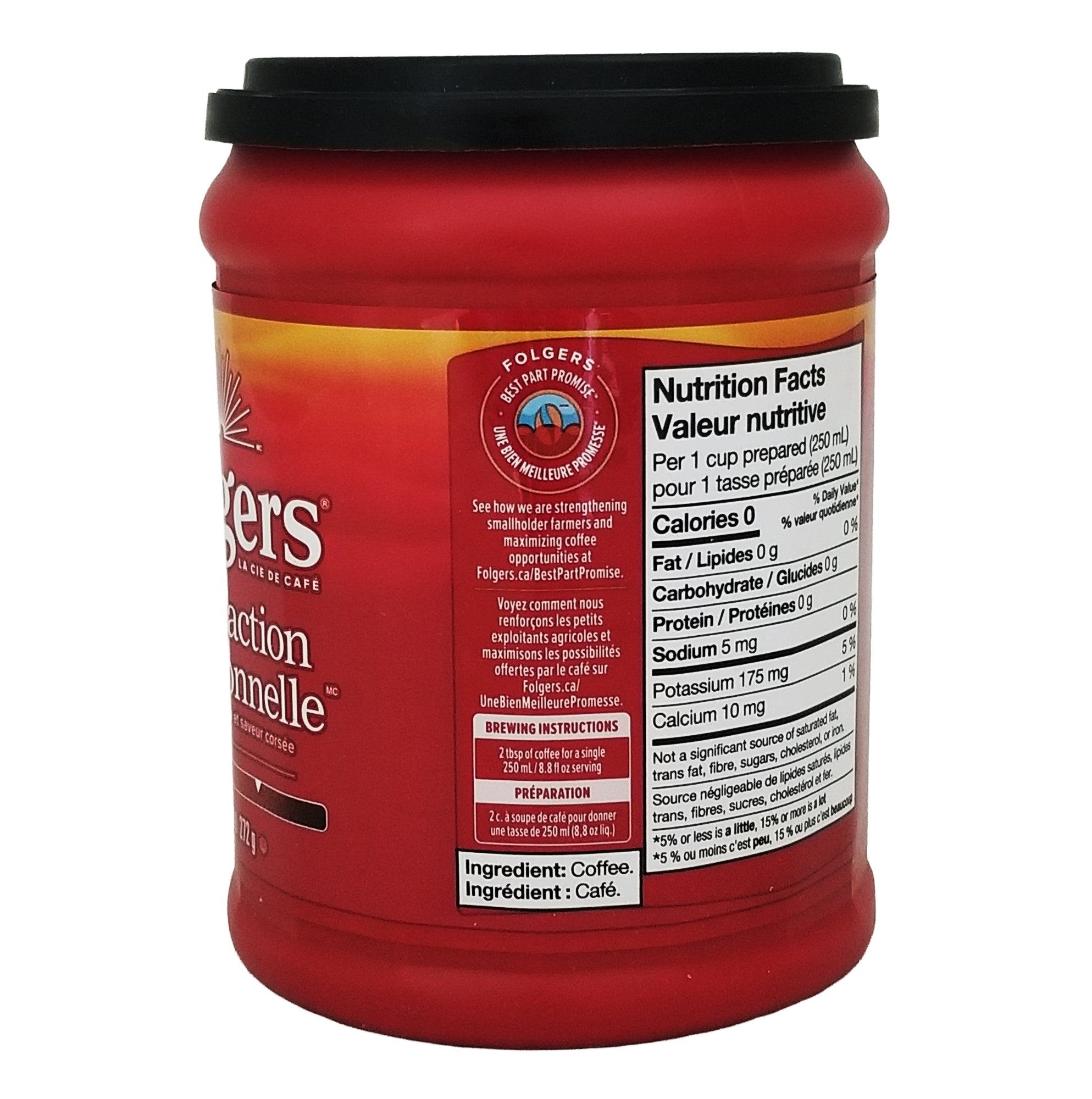 Folgers Classic Roast Ground Coffee – 272 g (9.6 oz) - Side