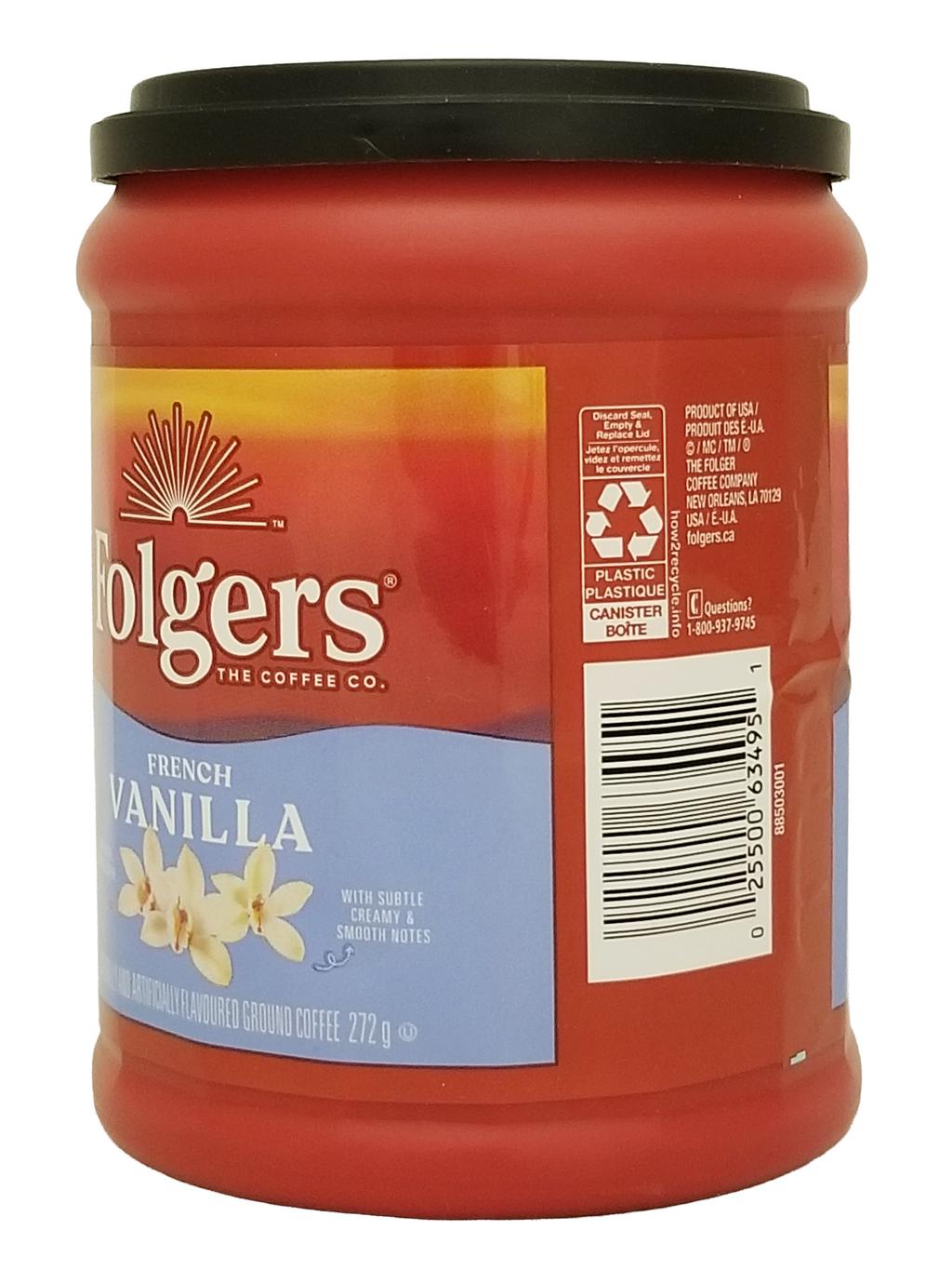 Folgers French Vanilla Coffee, Premium Ground Coffee - 272g/9.5 oz