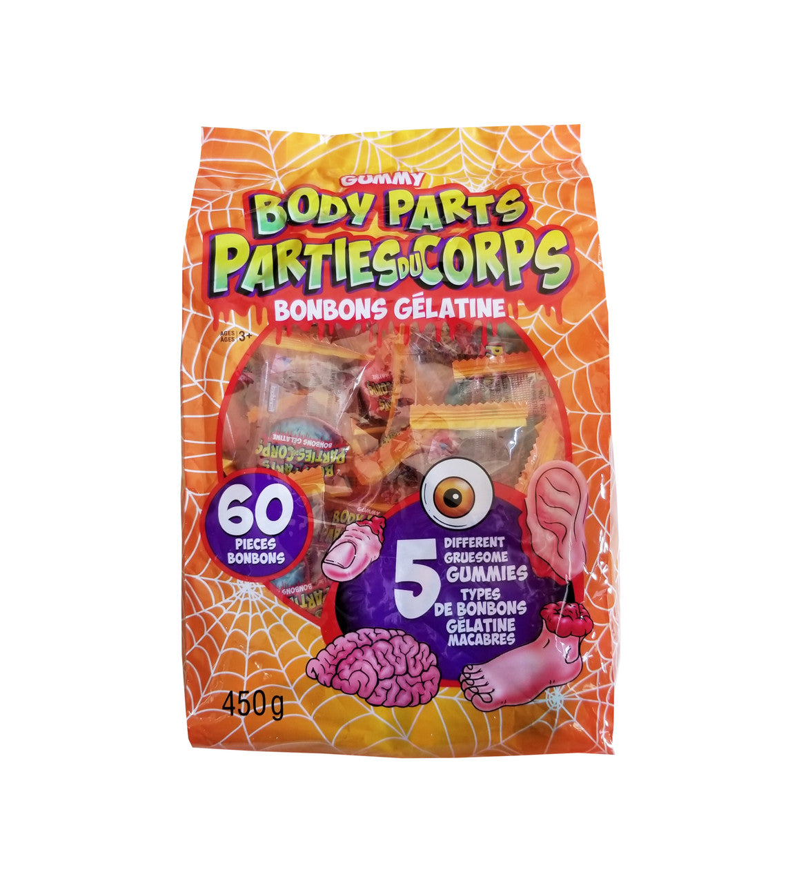 Frankford Gummy Body Parts, 60ct, 450g/1 lb., Bag {Imported from Canada}
