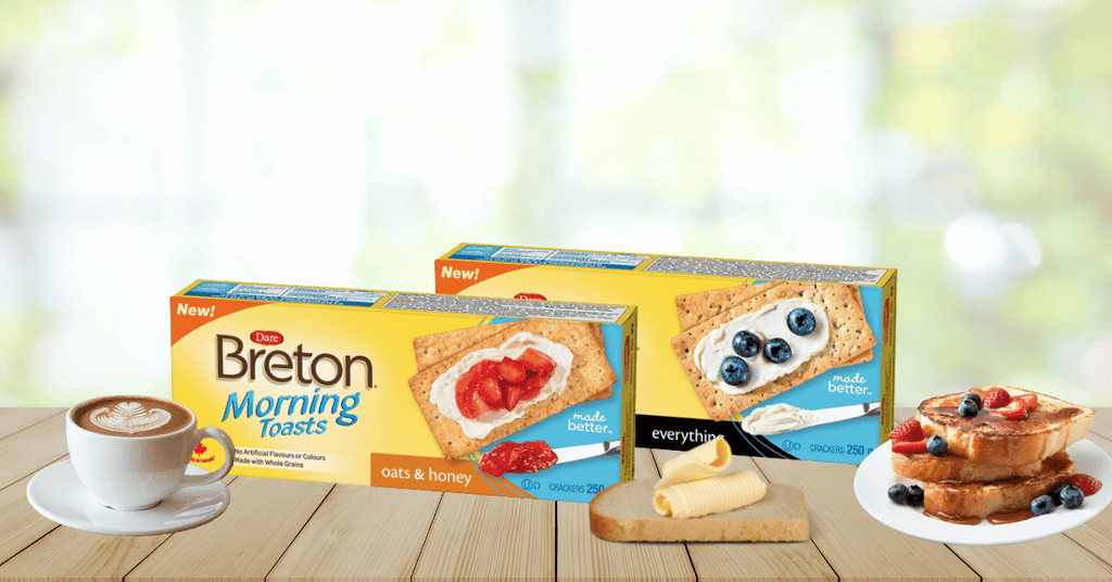 Dare Breton Morning Toasts Oats & Honey Crackers, 225g/8 oz. Box {Imported from Canada}
