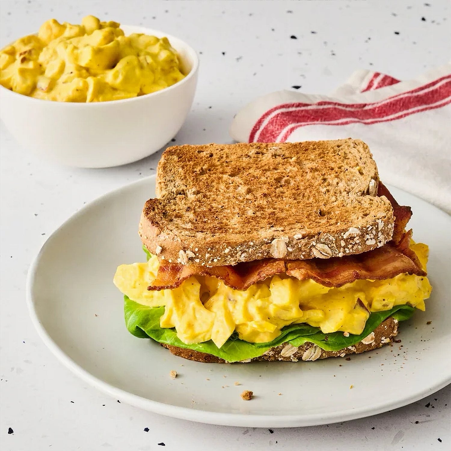 Sandwich with French's Dill Pickle Mustard Spread — bold dill pickle condiment