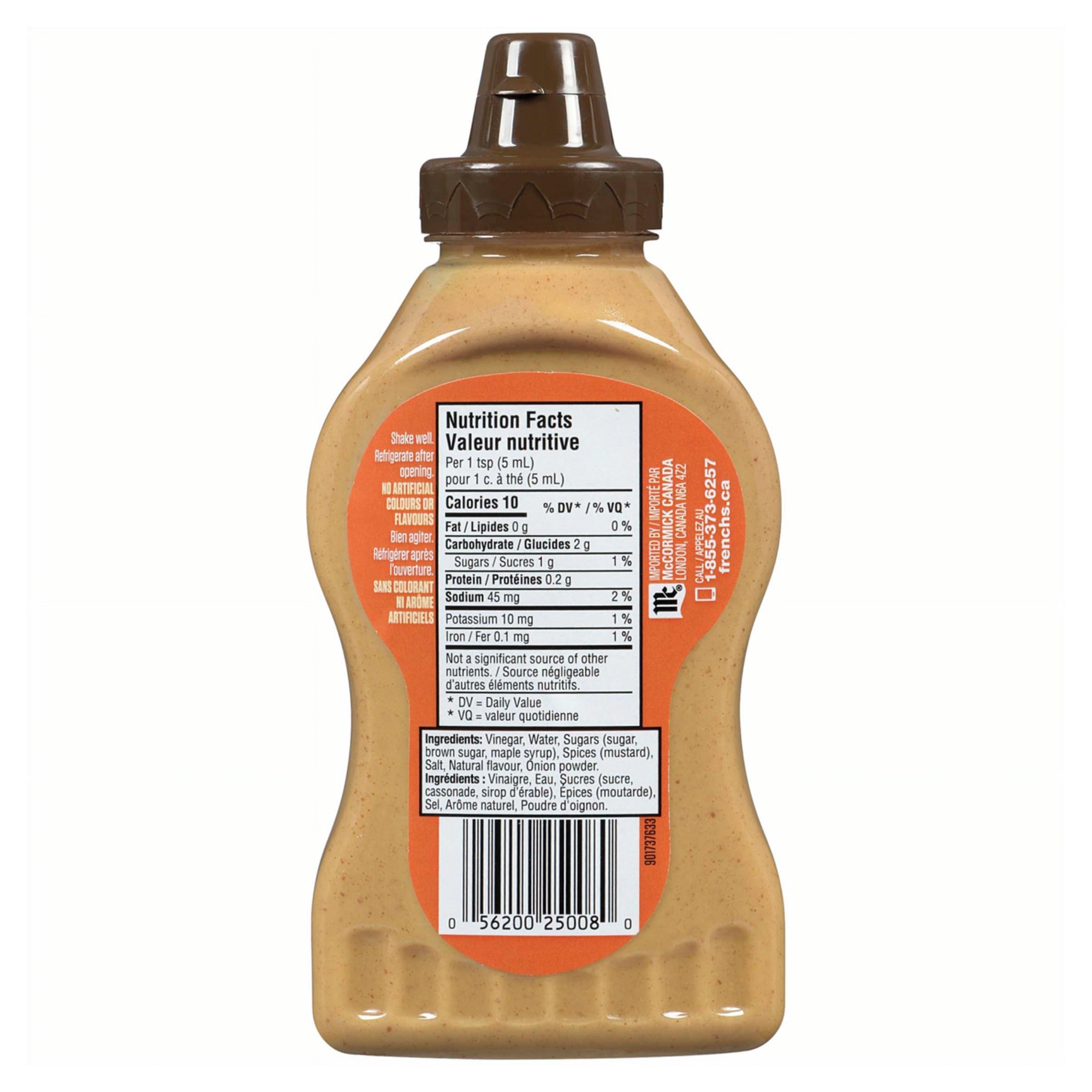 French’s Maple Mustard back label