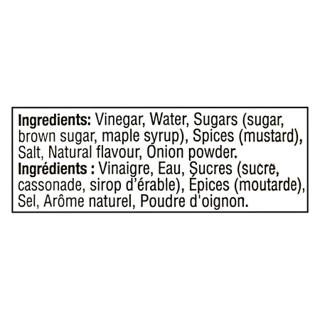 French’s Maple Mustard ingredients panel