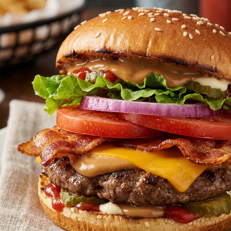 French’s Maple Mustard served on a burger