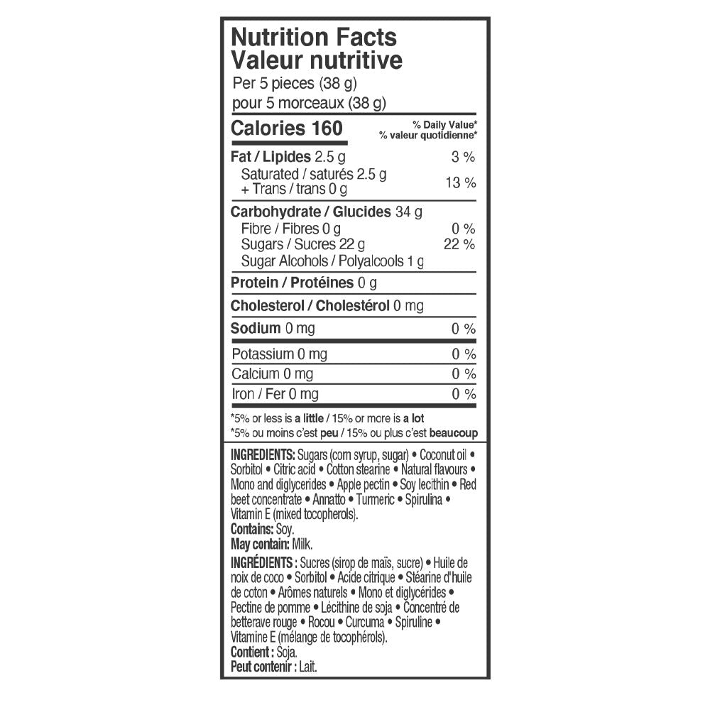 Kerr's Plant Based Fruit Taffy, 75 pieces, 550g/19 oz. Bag {Imported from Canada}