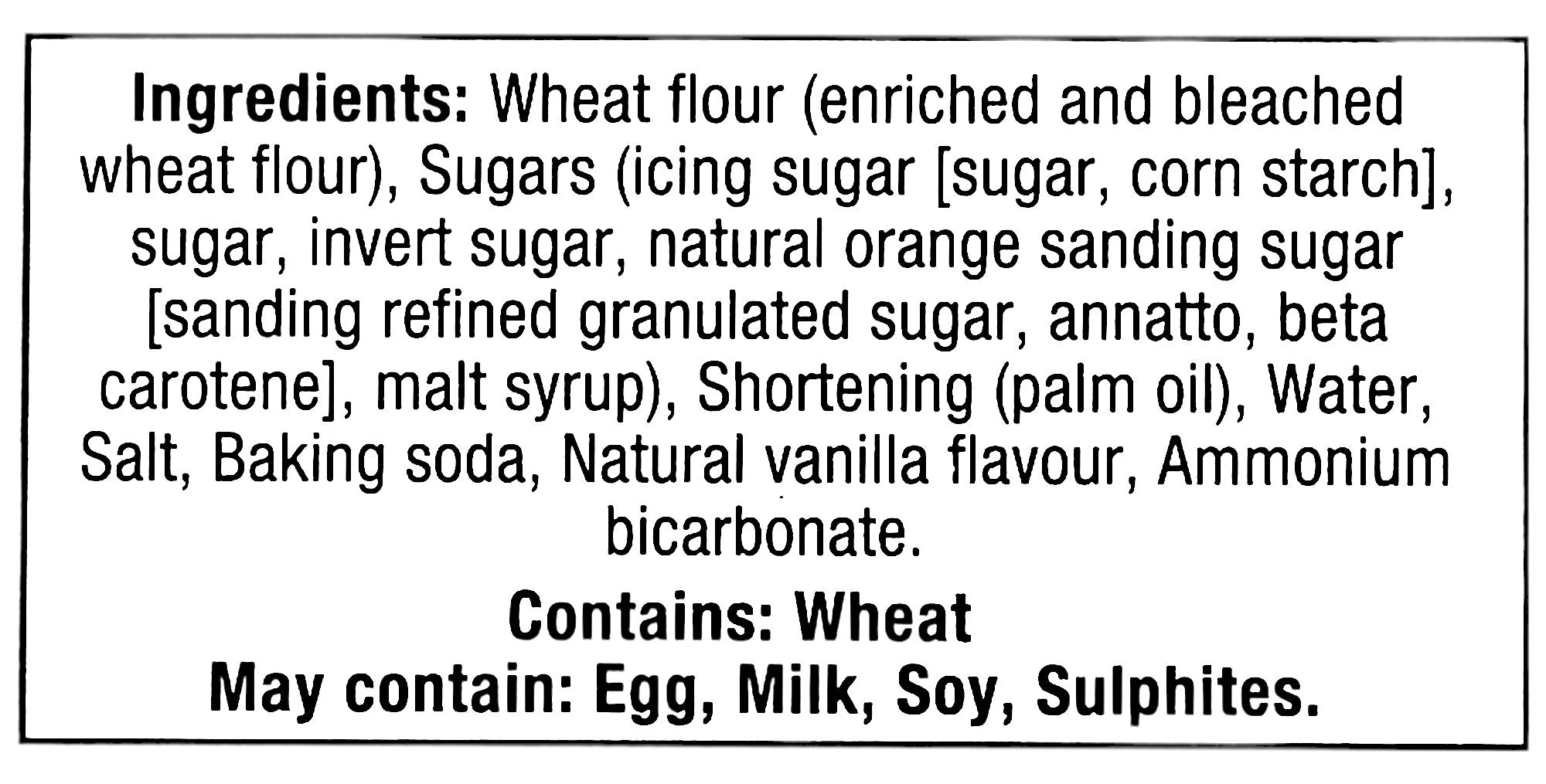 Funcookies Slam Dunks Sprinkled Cookies, Lunch Box Snacks , (6 pouches), 168g/6 oz., Box, ingredients label