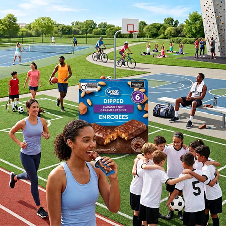 Great Value Dipped Caramel Nut Granola Bars, 6 Bars – 206g (7.2 oz)