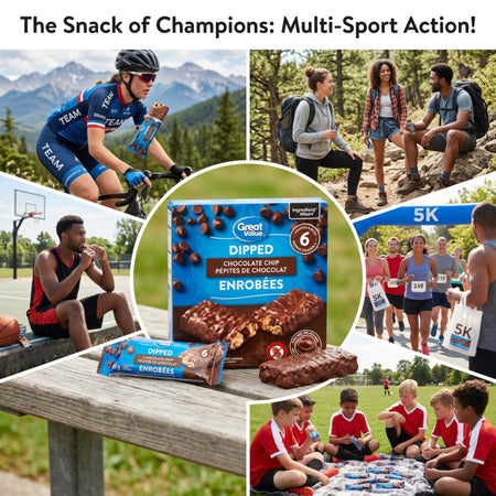Great Value Dipped Chocolate Chip Granola Bars, 6 Bars – 187g (6.6 oz)