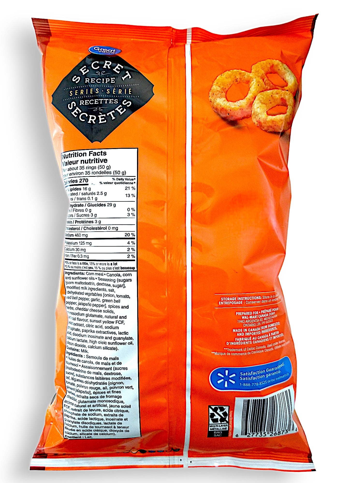 GV Secret Recipe Series Spicy Queso Flavoured Rings, 150g/5.3oz.