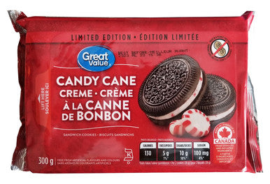 Great Value Candy Cane Creme Sandwich Cookies, 300g/10.5 oz. {Imported from Canada}