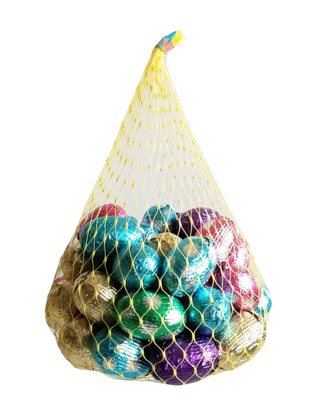 Bag of colorful Great Value Milk Chocolate Easter Eggs 310g on a white background