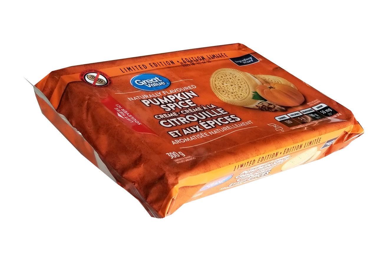 Great Value Pumpkin Spice Creme Sandwich Cookies, 300g/10.5 oz. {Imported from Canada}