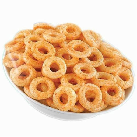 Great Value Spicy Queso Ring Snacks crunchy corn rings close-up snack 150g