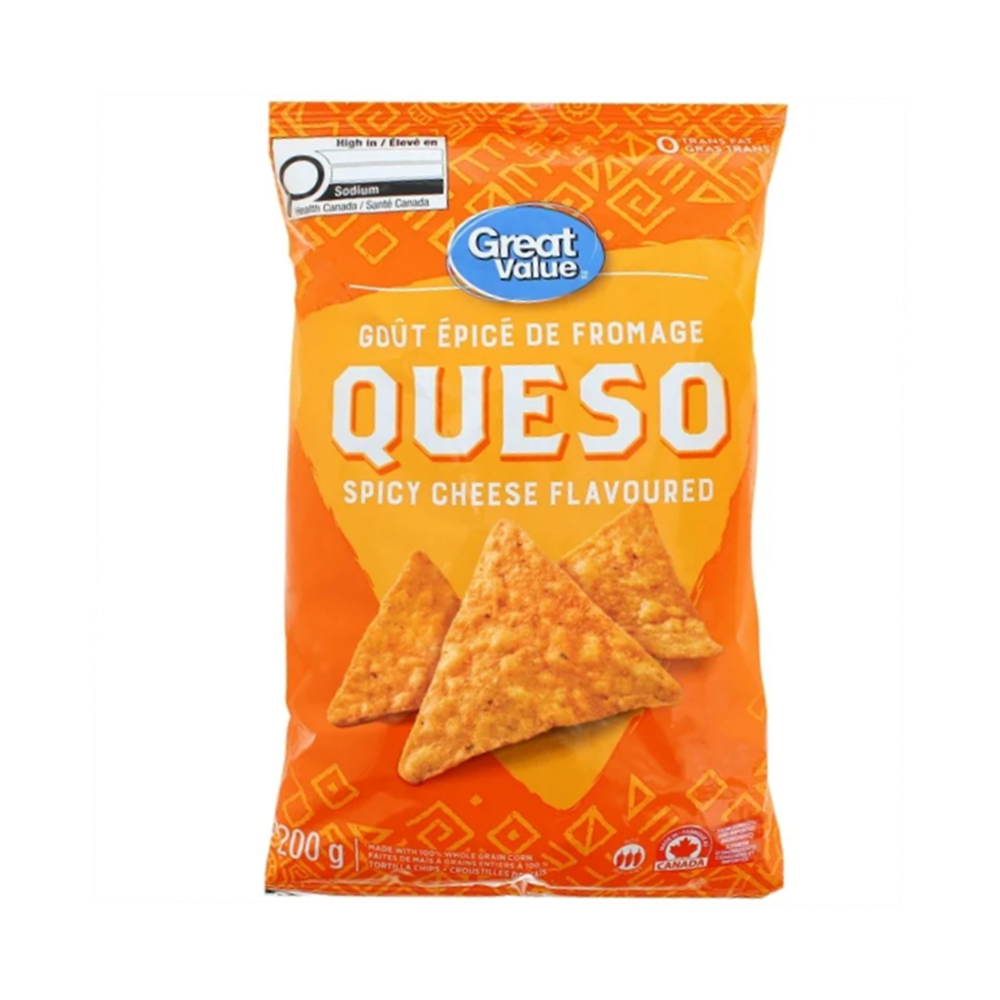 GV  Spicy Cheese Flavoured Queso Tortilla Chips, 200g/7oz.