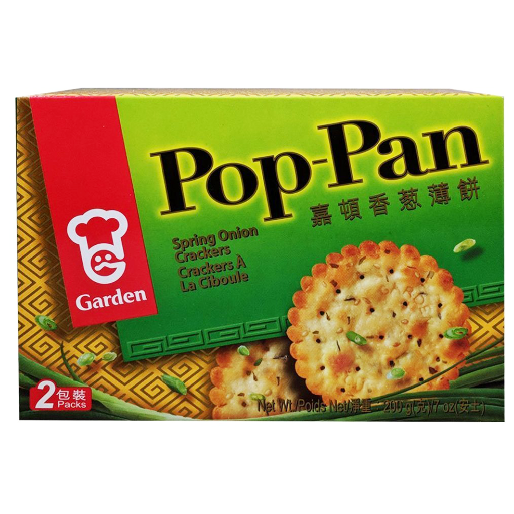 Garden Pop-pan Spring Onion Crackers 200g/7 oz. 2 Boxes, {Imported from Canada}