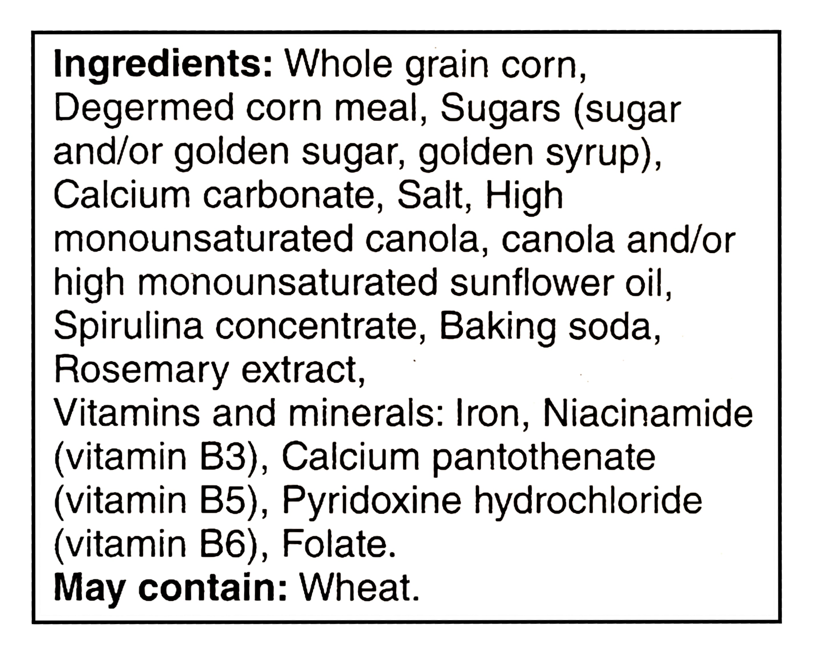 General Mills Bluey Cereal, 340g/12 oz - Ingredients Label