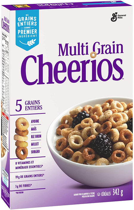 General Mills,Cheerios Multi-Grain Cereal, 342g/12.1oz Box Left Angle