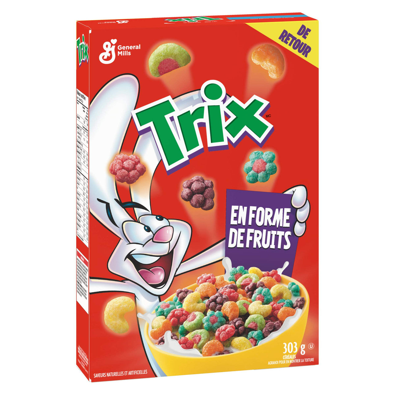General Mills, Trix Fruity Shapes Cereal, 303g/10.7oz Box Right Angle