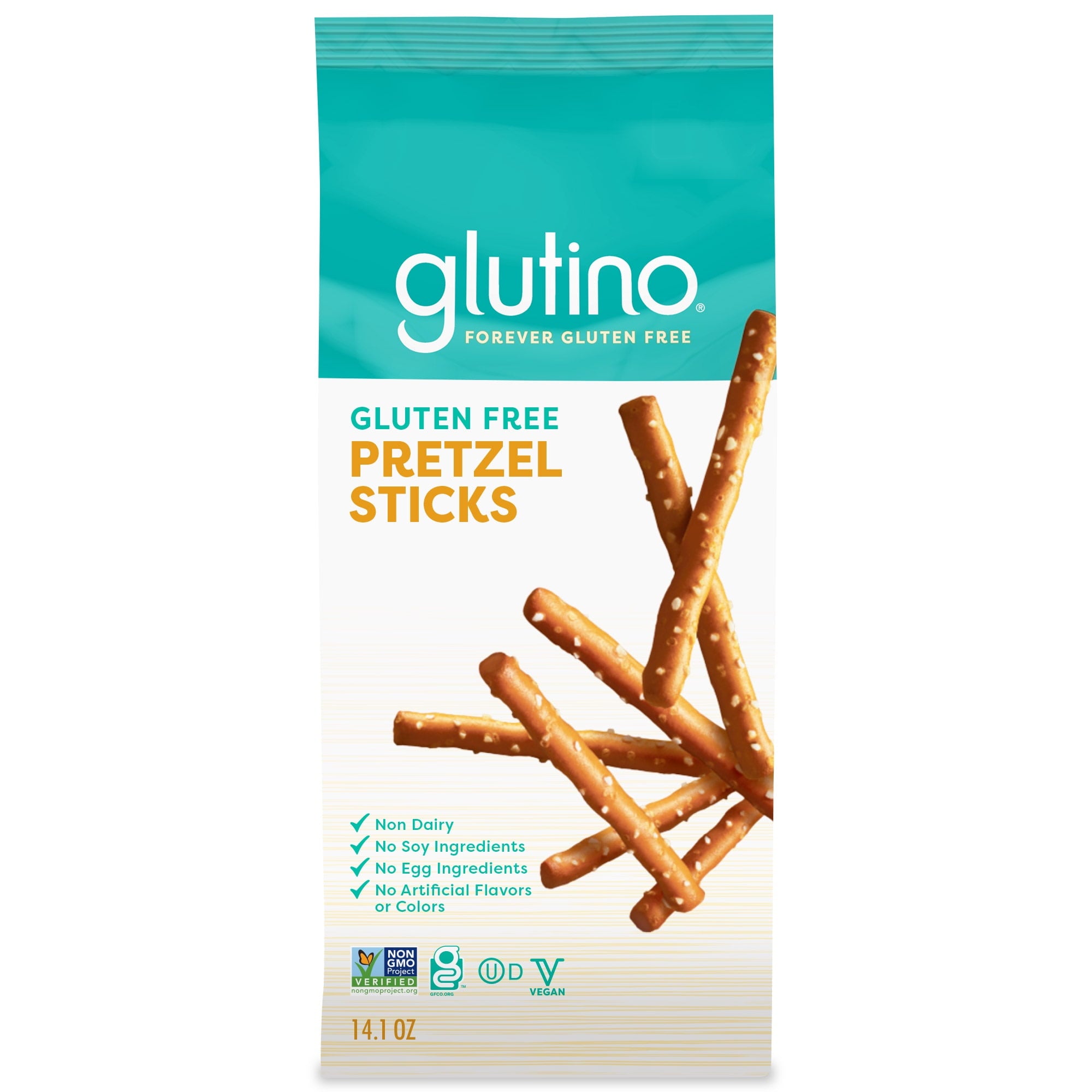 Glutino Gluten Free Pretzel Sticks, front of bag
