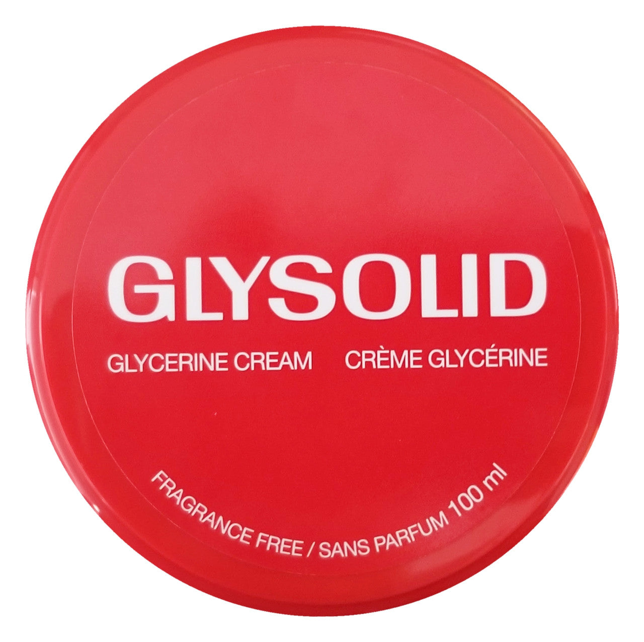 Glysolid Glycerine Cream, 100mL/3.5 fl. oz. Jar Top Side