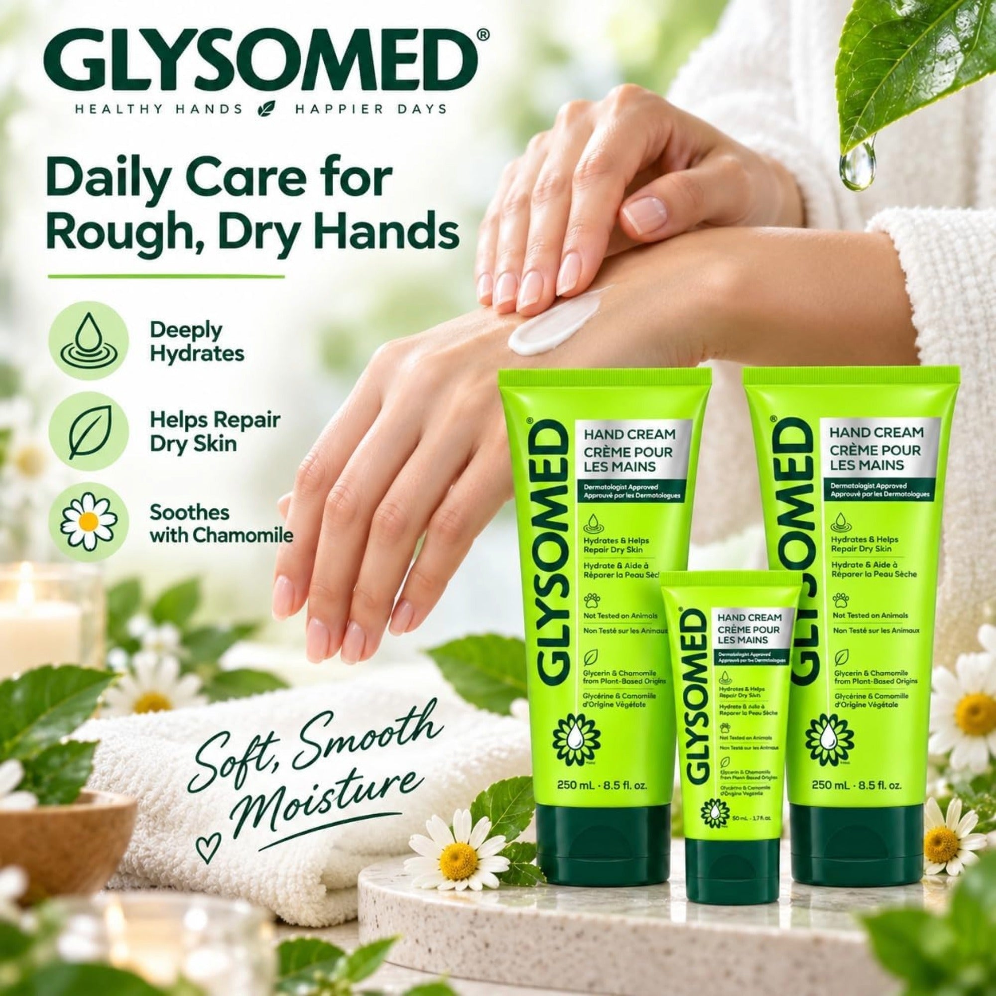 Glysomed Hand Cream Combo Pack, 2 x 250 mL (8.5 fl oz) + 50 mL (1.7 fl oz)
