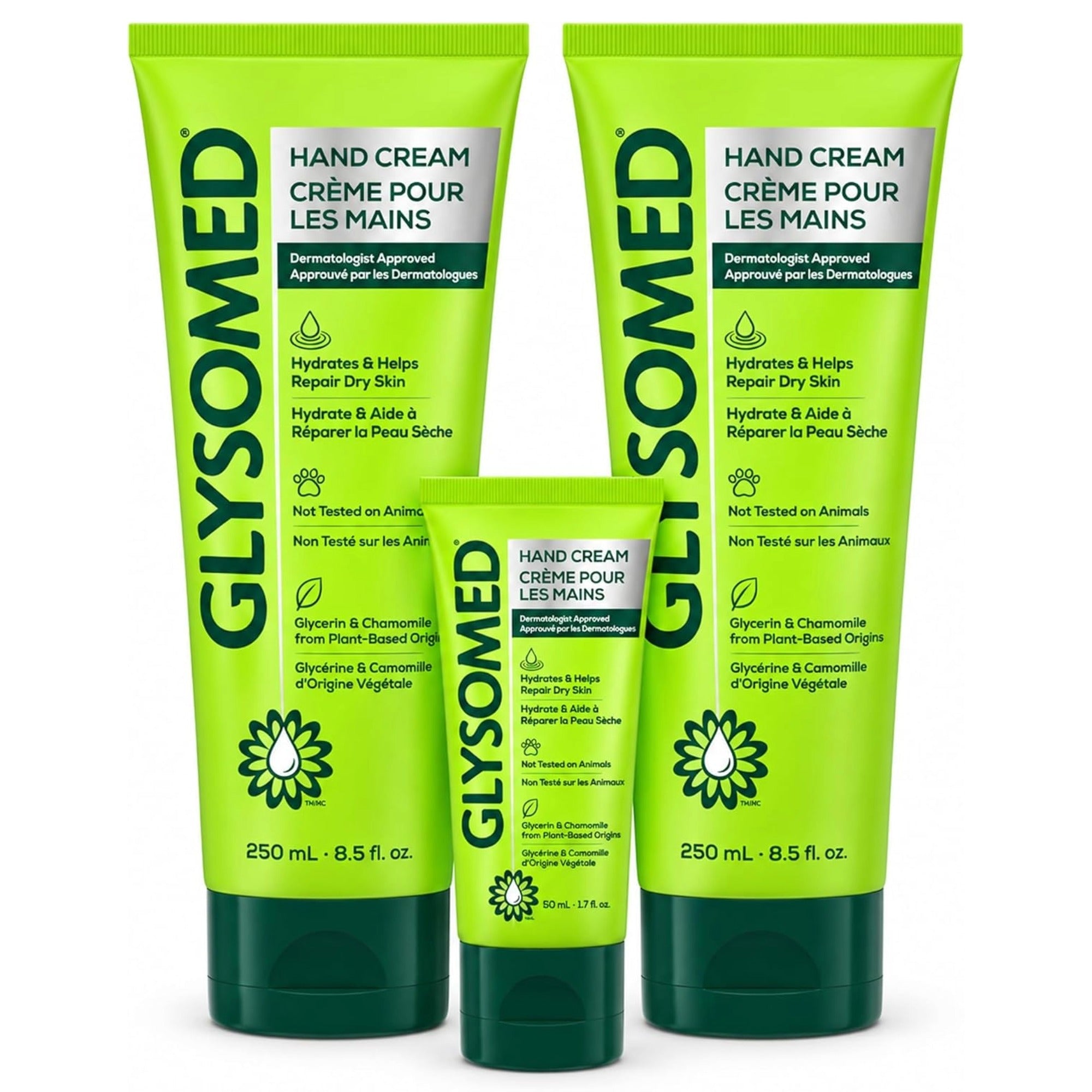 Glysomed Hand Cream Combo Pack, 2 x 250 mL (8.5 fl oz) + 50 mL (1.7 fl oz)