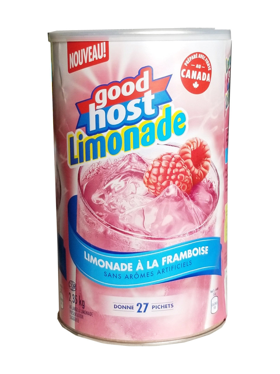 Good Host Lemonade, Raspberry Lemonade Flavor, 2.35kg/5.2lbs. Can {Imported from Canada}