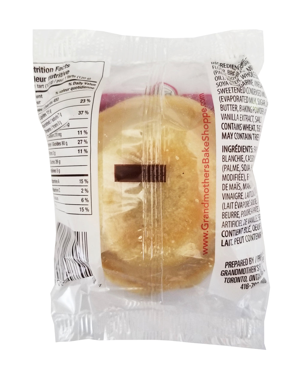 Grandmother's Bake Shoppe Plain Butter Tarts, 6 x 120g/4.2 oz. Individually Wrapped Tarts