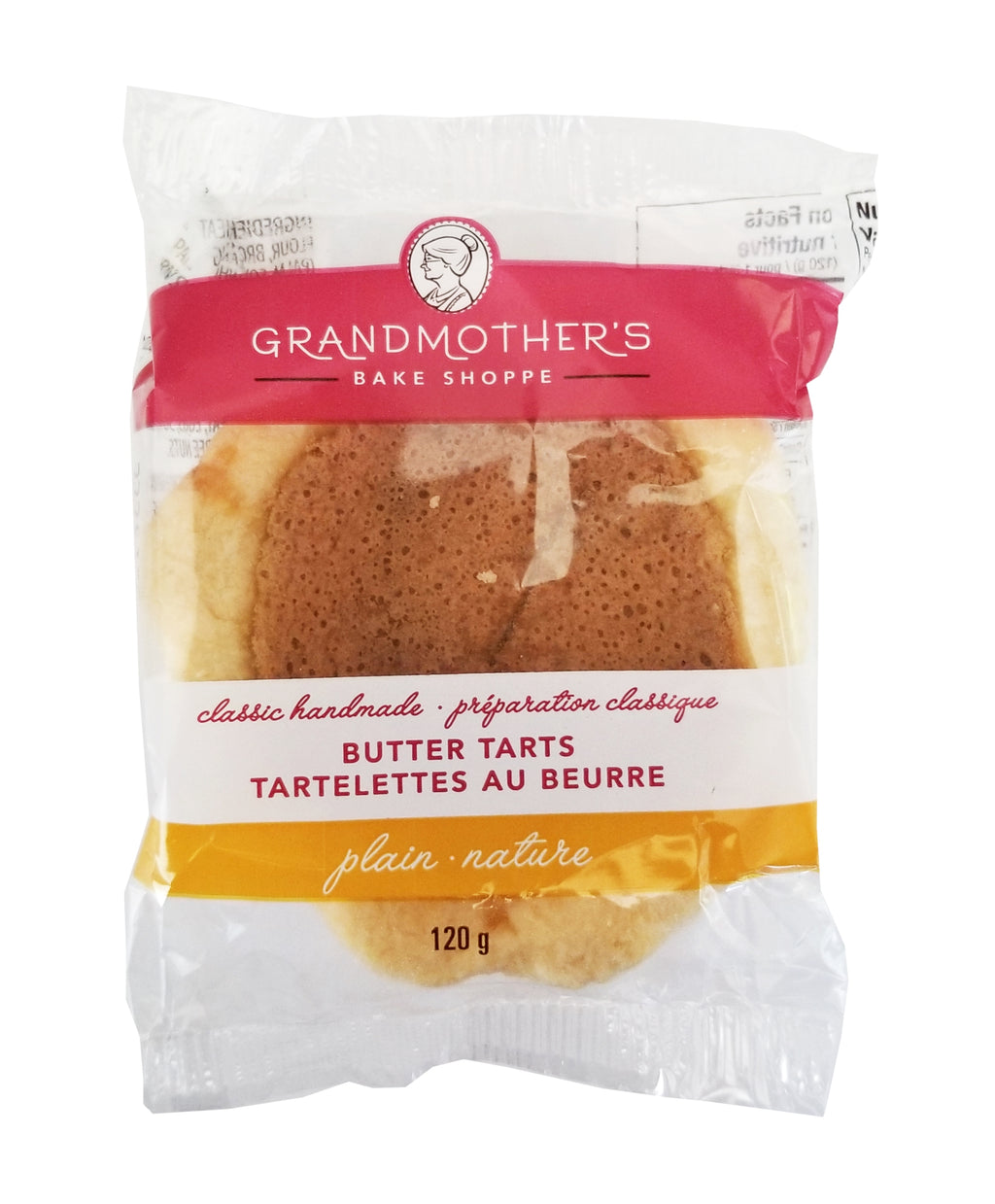 Grandmother's Bake Shoppe Plain Butter Tarts, 6 x 120g/4.2 oz. Individually Wrapped Tarts