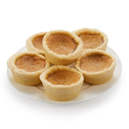 Grandmother's Bake Shoppe Plain Butter Tarts arranged on a plate, golden flaky pastry