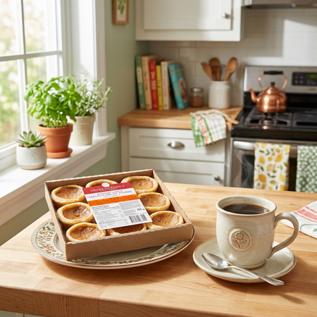 Grandmother's Bake Shoppe Plain Butter Tart enjoyed as a coffee time treat