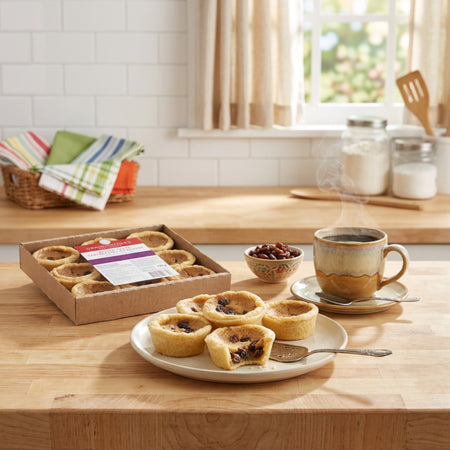 Grandmother's Bake Shoppe Raisin Butter Tart enjoyed as a coffee time treat