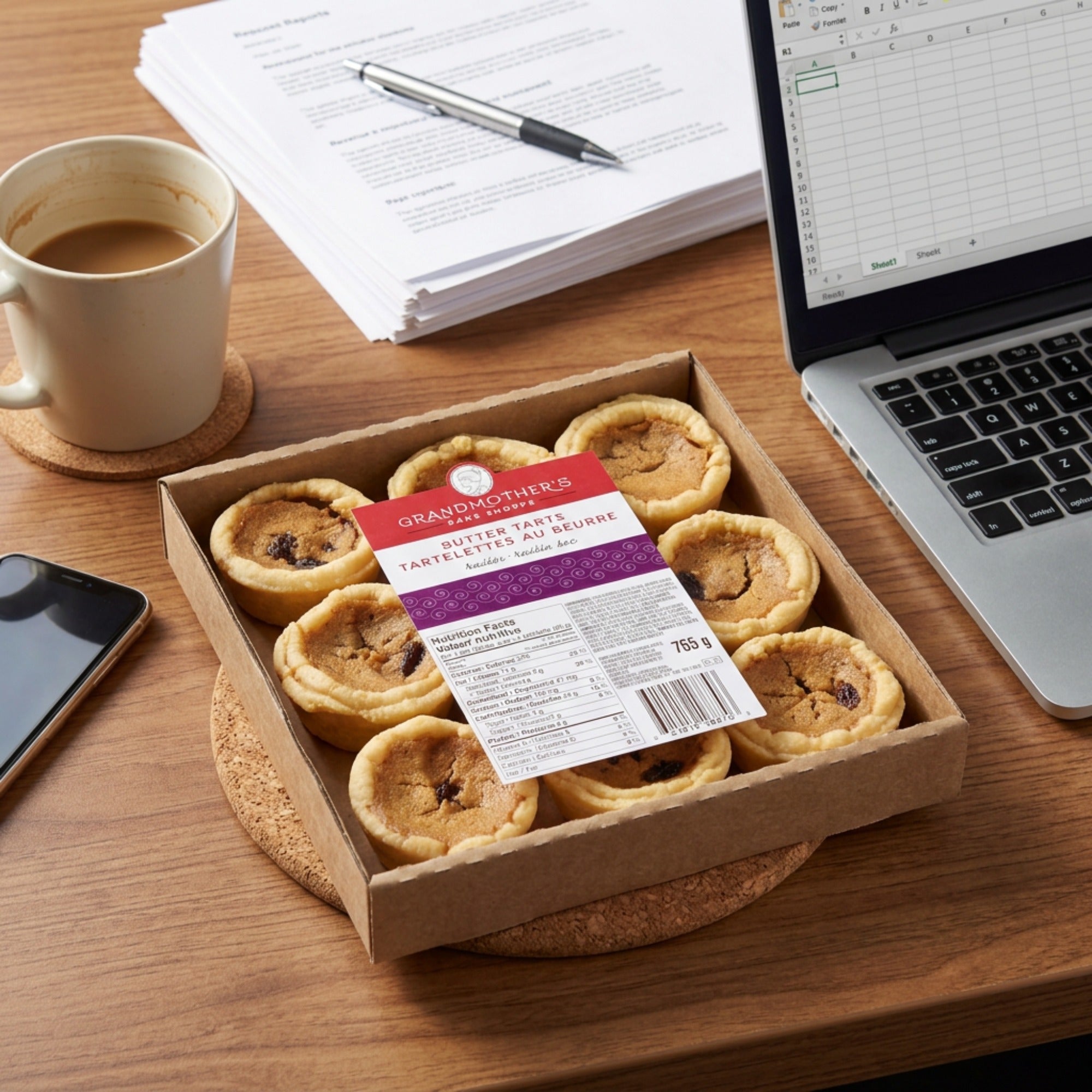 Grandmother's Bake Shoppe Raisin Butter Tart as a work snack, individually portioned Canadian pastry