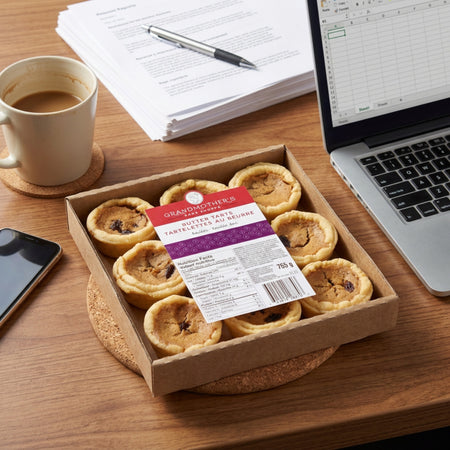 Grandmother's Bake Shoppe Raisin Butter Tart as a work snack, individually portioned Canadian pastry