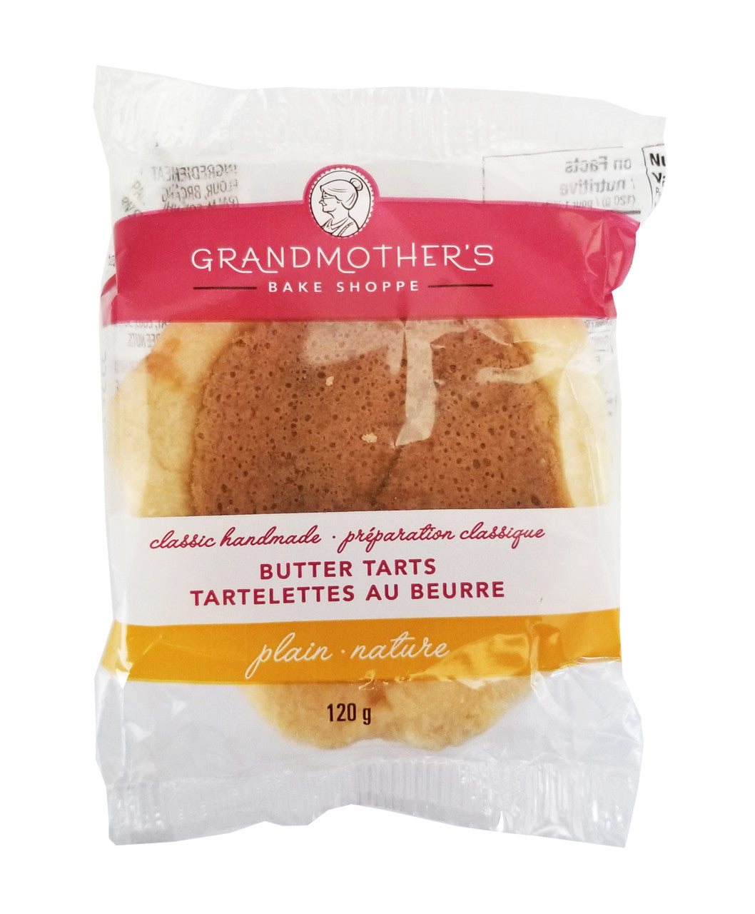 Grandmother's Bake Shoppe Plain Butter Tarts, 120g/4.2 oz., 1 Tart {Imported from Canada}