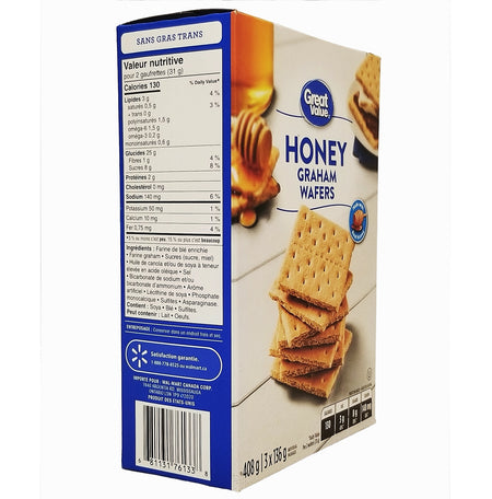 Great Value Honey Graham Wafers 408 g – angled view 2